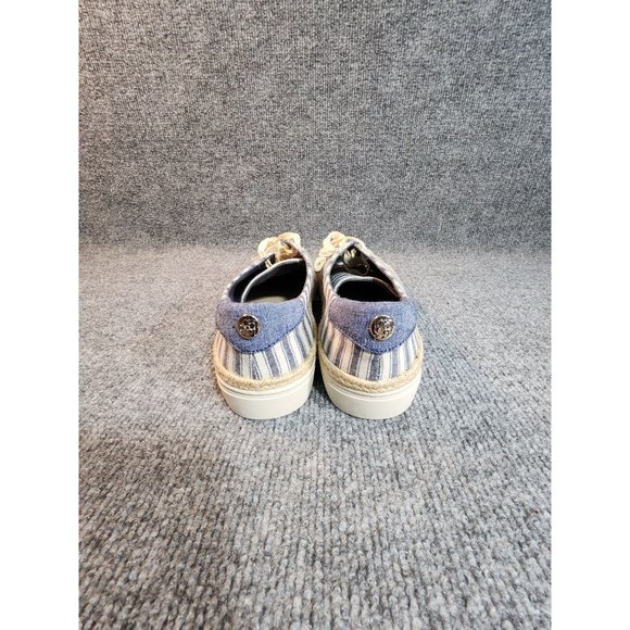 Liz Claiborne Sneakers Womens Size 8 Blue White Stripes Lace up Boat Deck Shoes - Picture 4 of 8